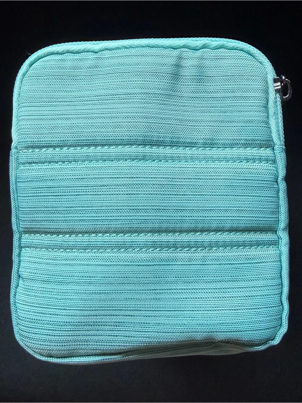 Lug Trolley Medium 2 Cosmetic Case – Brushed Aquamarine Blue Flamingo Foliage